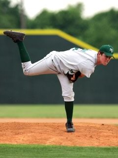 Former Katy High assistant baseball coach and recently-named Mayde Creek head baseball coach Will Handlin is pictured pitching for the Rams. Handlin is a 2008 graduate of Mayde Creek, where he played baseball and football.